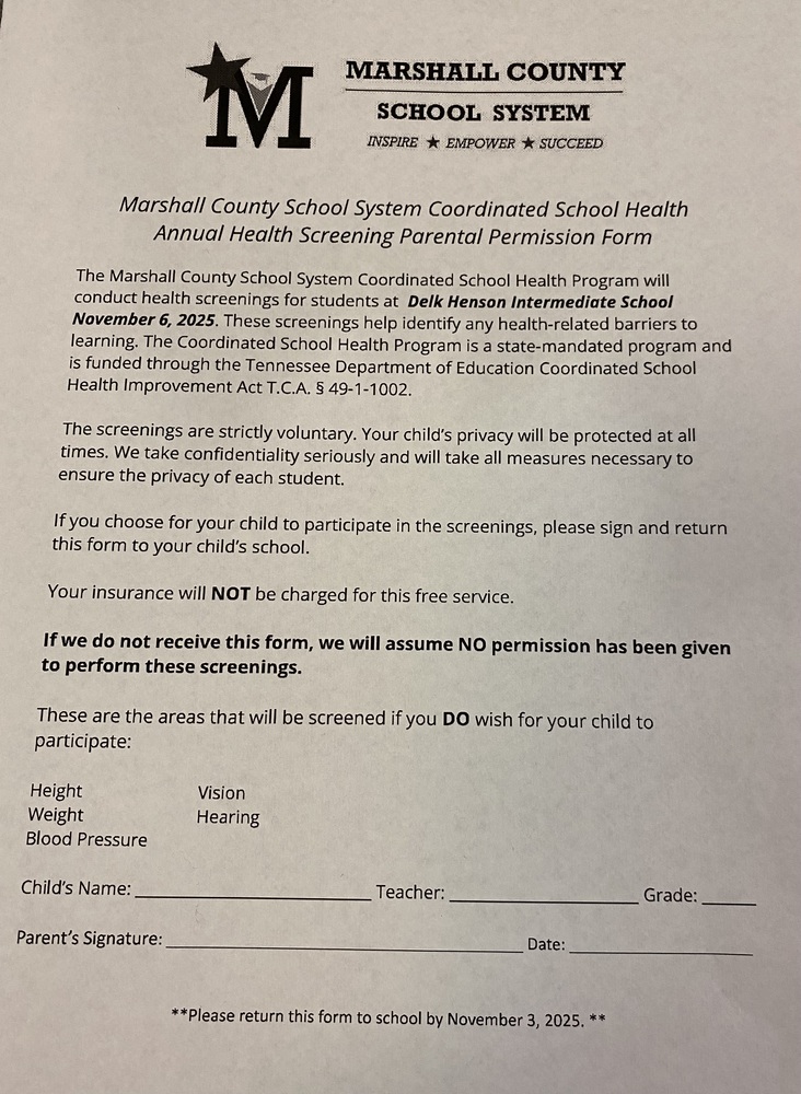 Health Screening Form