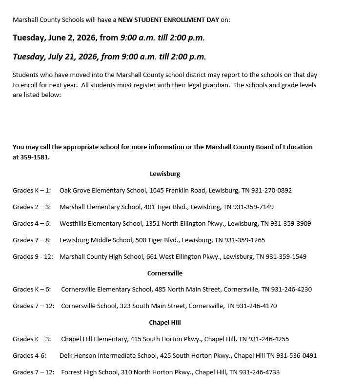 New Student Enrollment Days