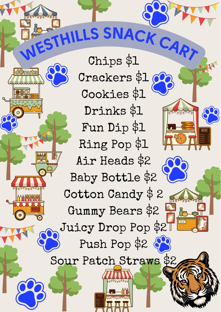 Snack Cart Price List