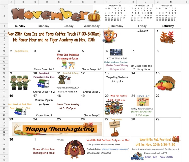 November Calendar
