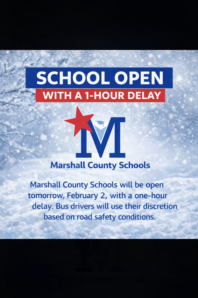 School Open 1-hr Delay Feb. 2nd