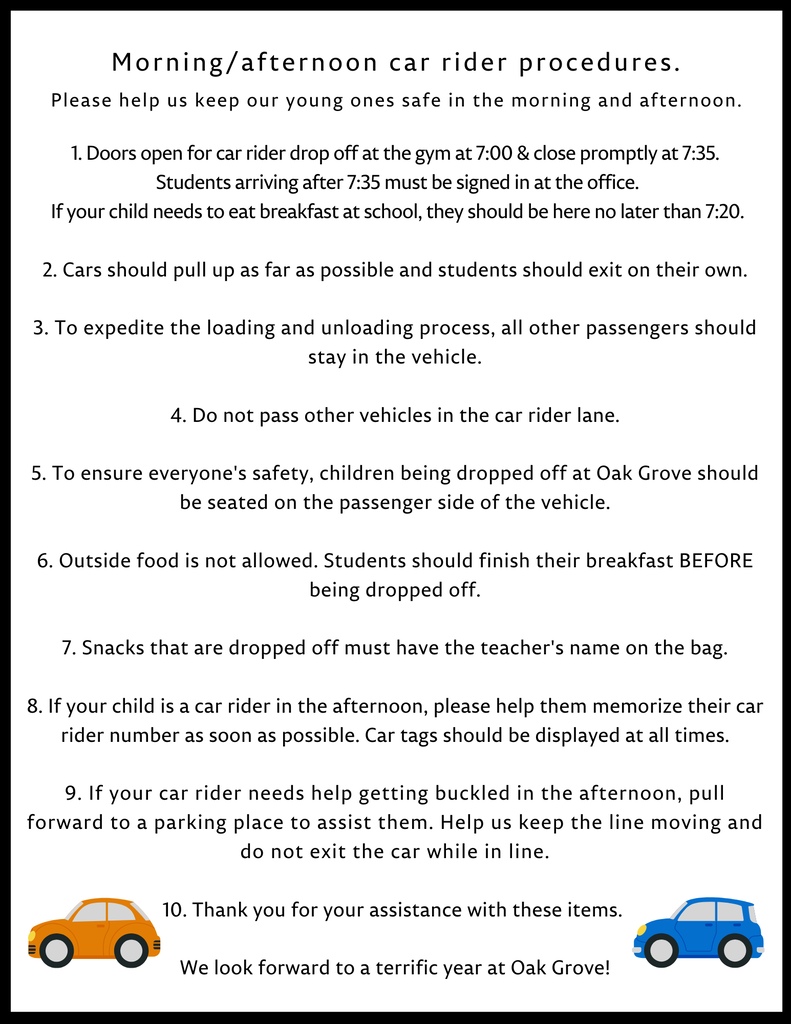 Car Rider Procedures