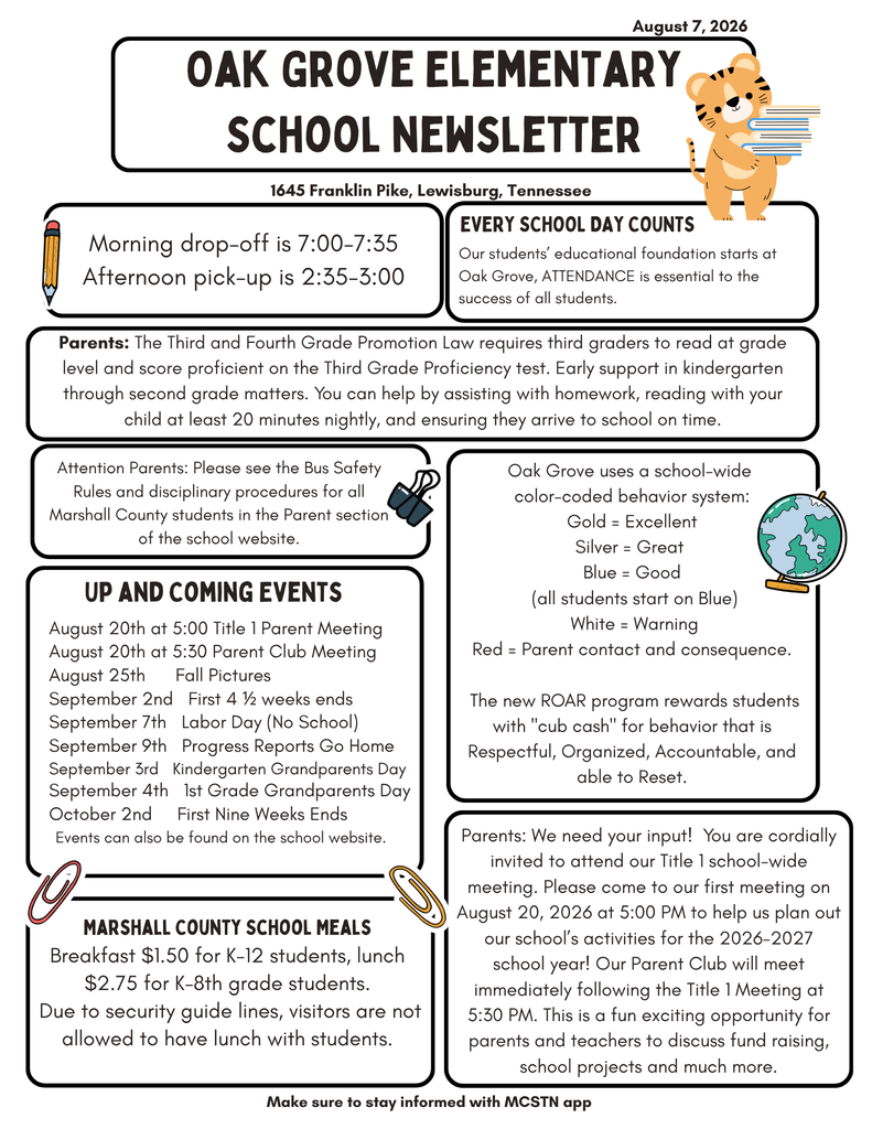 August Parent Newsletter 2026