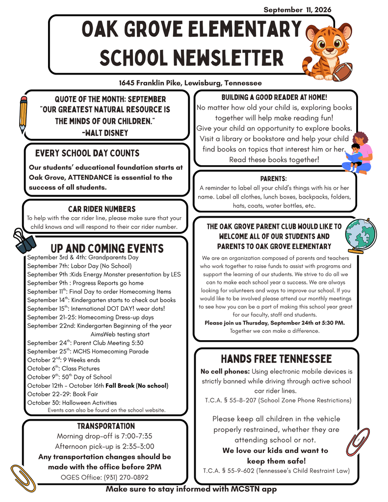 Parent Newsletter September 2026