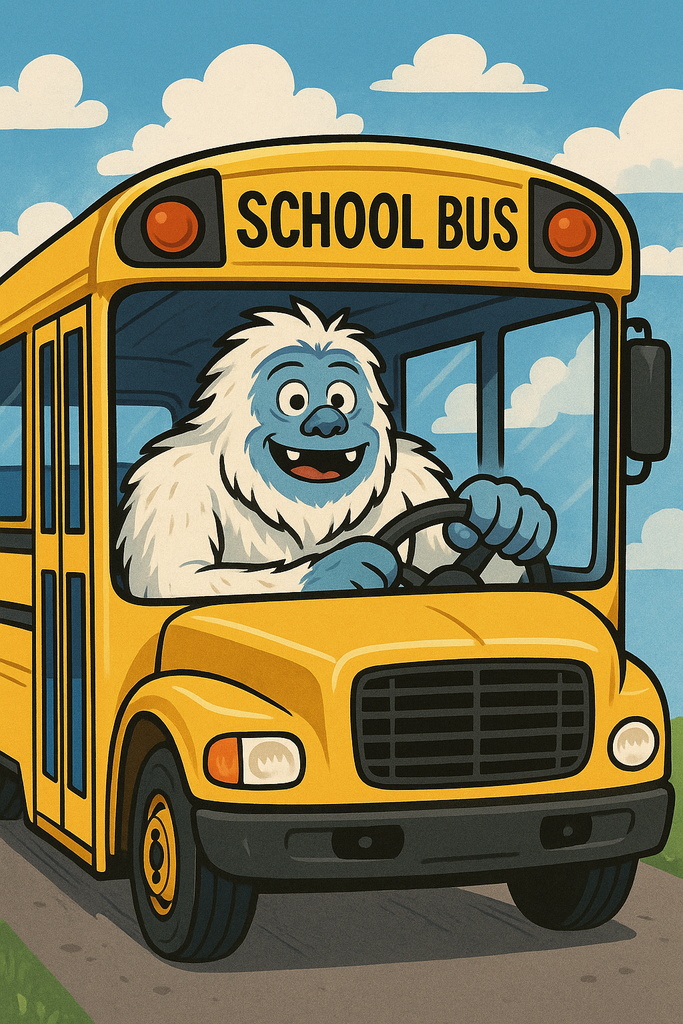 yeti driving school bus