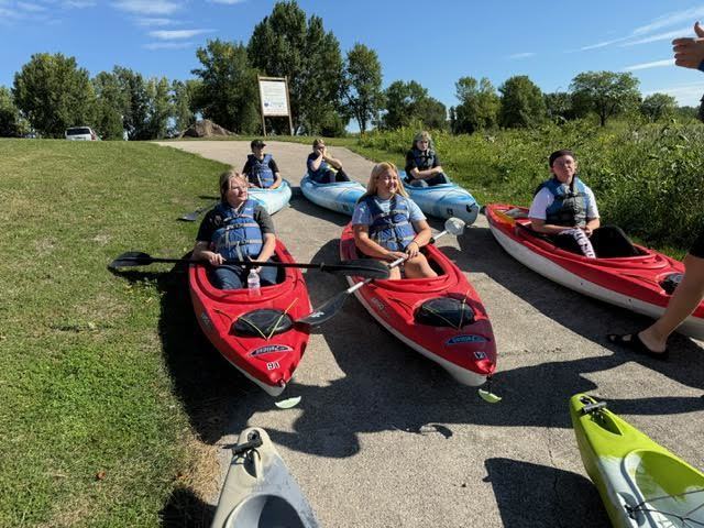 Last year’s River Watch team, with Ms. Melgaard, went kayaking at Marshall County Park on Monday, August 25. They looked at the river and watershed system, local plants and local animals.