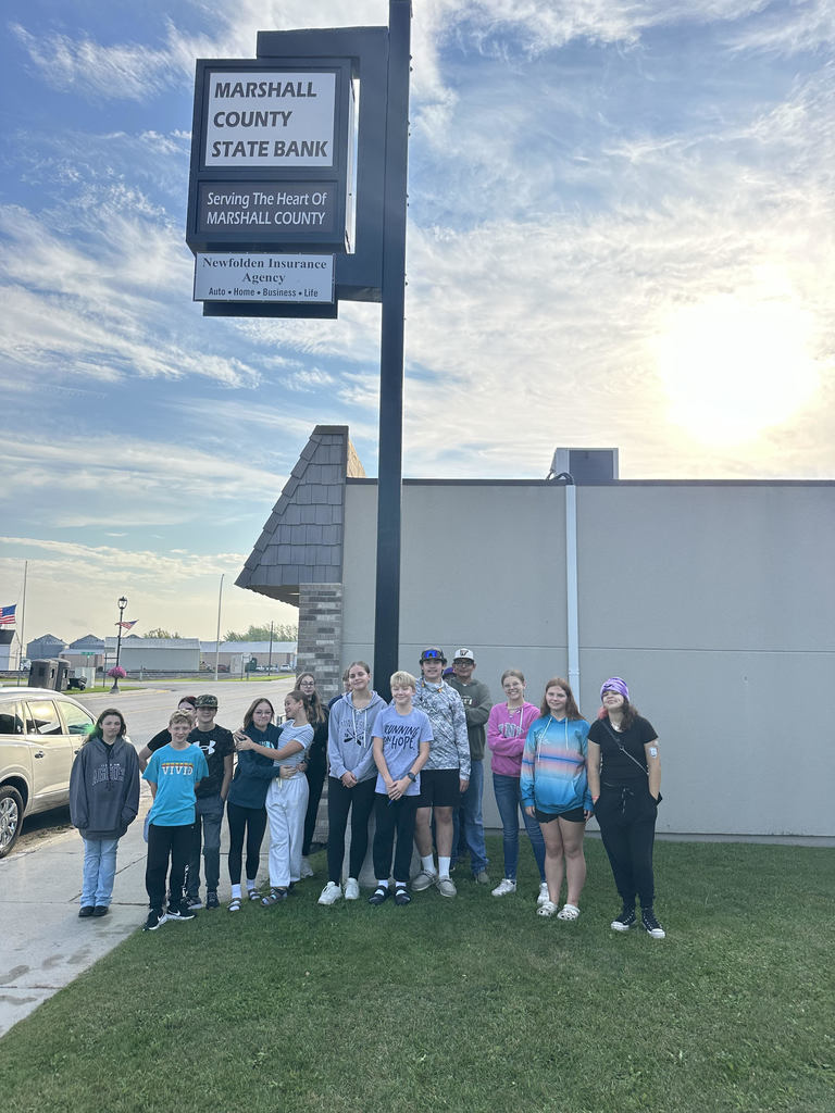 Mr. Dahls FCS 8 class has been learning about personal finance, students got the opportunity to do some hands on work with ATMs and depositing money with help from our awesome tellers at Marshall County State Bank!