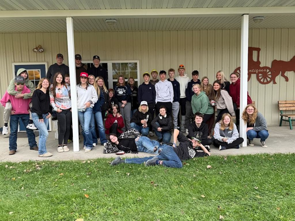 The 10th grade went to the Alerus Center in Grand Forks on Wednesday for the Northern Valley Career Expo and then had lunch at the Viking Dinner on their way back to school.