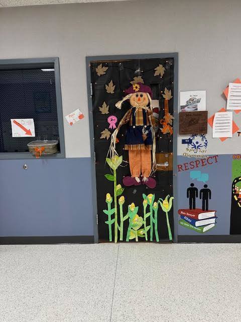 High School had a door decorating contest here are the winners of the Student Decorated Doors: 1st place: "Coraline" decorated by Haddie Munger, Morgan Huttleston and Kourtney Majer, 2nd place: "Fall Spectacular" decorated by Josie Ombler, Kinley Teie and Jorah Smith , 3rd place: "Frankenstein" decorated by Jade Baker, Sydni Eggerud, Helaina Peterson and Victoria Eurek. Congratulations!