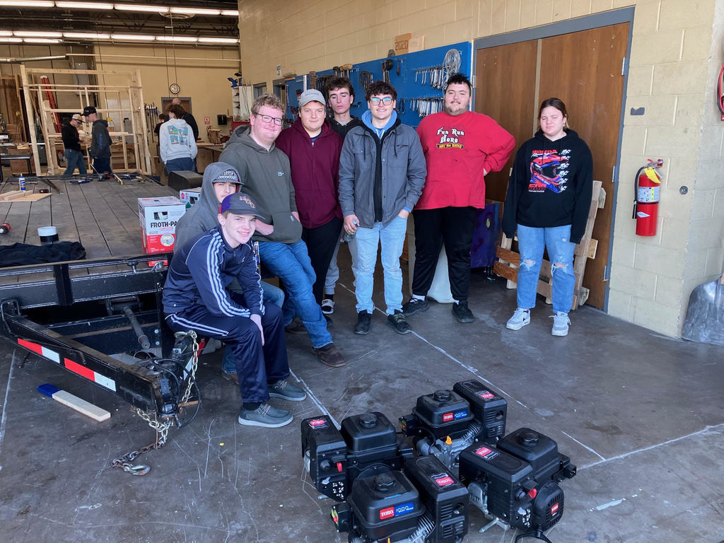 Founded in 2013, the Minnesota State Transportation Center of Excellence is focused on developing a highly-skilled workforce to meet the current and future needs for high-demand, high-paying, high-growth, high-tech careers in Minnesota’s transportation industries. In an effort to meet those current and future workforce needs, the Minnesota State Transportation Center of Excellence promotes and aligns transportation industry career and employment opportunities by:  Promoting collaborative communication  Helping build high-quality training programs  Sharing and promoting best practices  Collecting, centralizing, and sharing data  Sparking new endeavors and innovative approaches  Providing professional development opportunities  Connecting employers, educators, and the future workplace Marshall County Central would like to thank the Minnesota State Transportation Center of Excellence and Toro Motor’s for the generous donation of four 212cc engine for MCC Small Engine Class taught by Mr. Nelson.  Students pictured are Randy Schoon, Colt Gilbert, Keegan Hjelle, Jacob Merrill, James Hanson, Caden Audette, Evan Richards and Abbi Prestegord