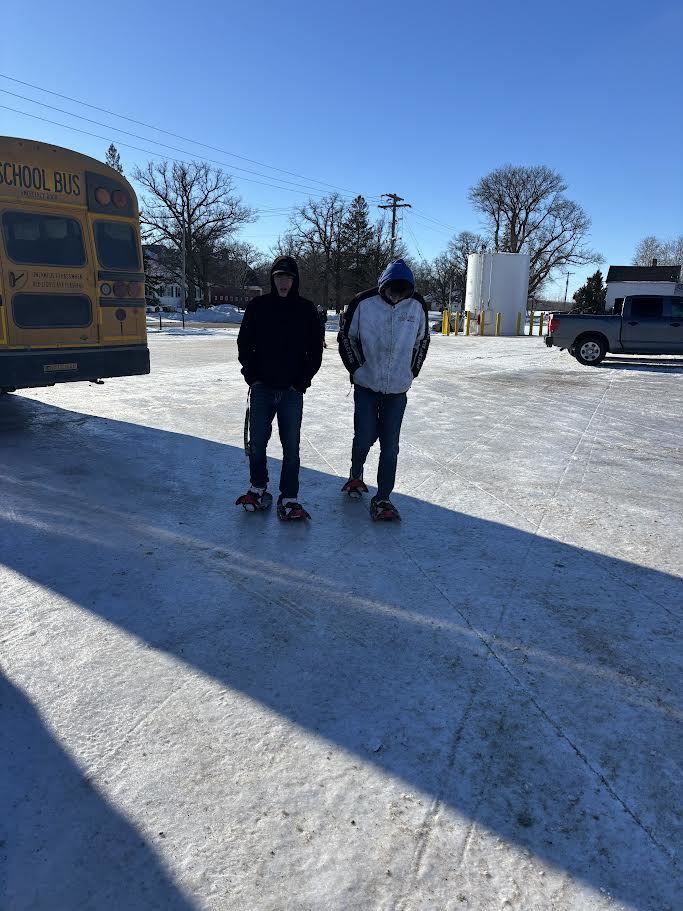 Mrs. Peterson's PE classes took advantage of having snow again and warm enough weather and got the snowshoes out this week.  Health 10 completed  AHA HeartSaver course & practiced CPR on the mannequins.