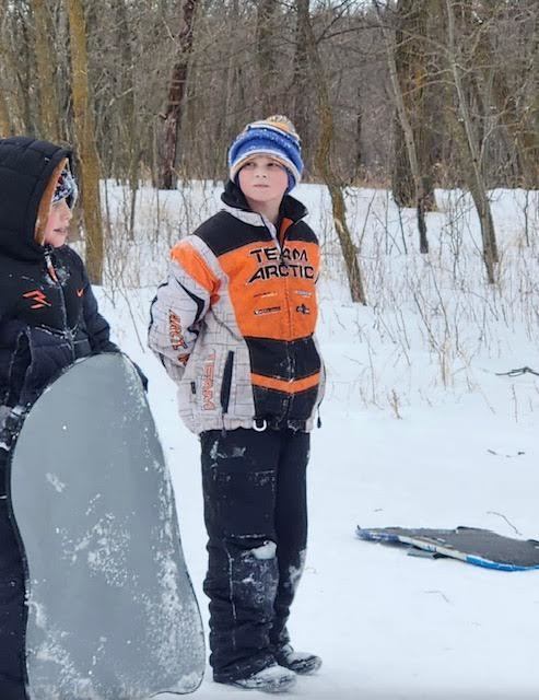 Sledding Day for middle school students who met their AR goals for Q2! Congratulations to all