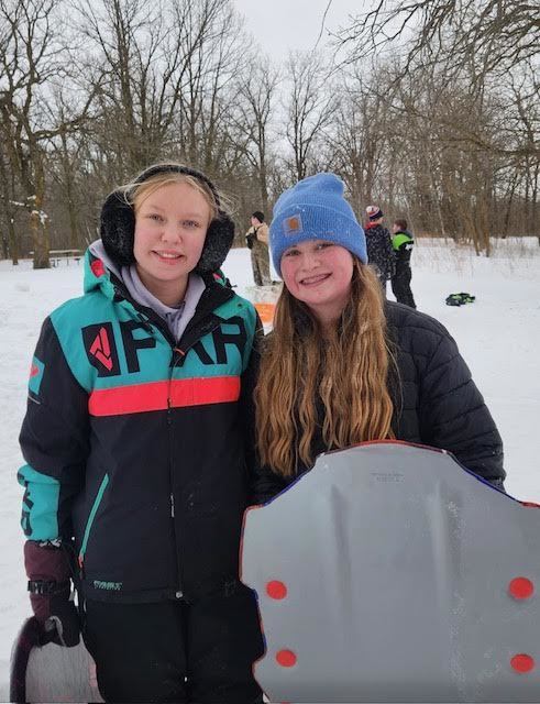 Sledding Day for middle school students who met their AR goals for Q2! Congratulations to all