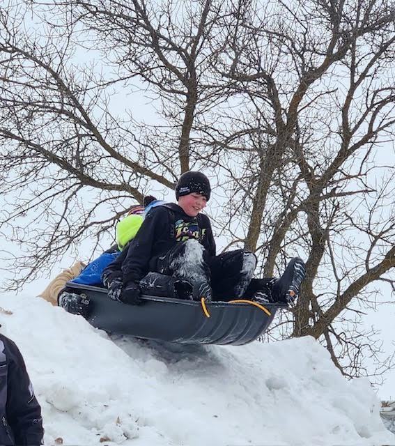 Sledding Day for middle school students who met their AR goals for Q2! Congratulations to all