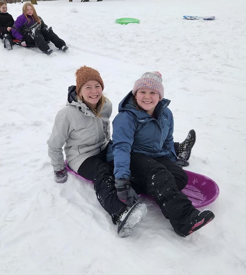 Sledding Day for middle school students who met their AR goals for Q2! Congratulations to all