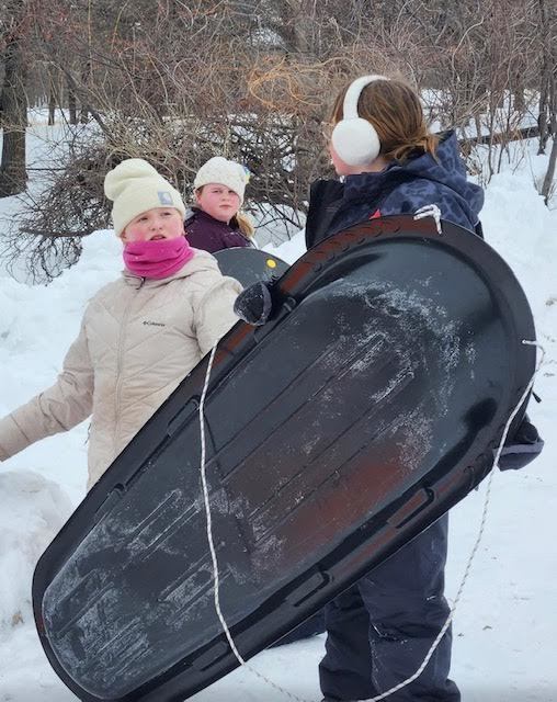 Sledding Day for middle school students who met their AR goals for Q2! Congratulations to all