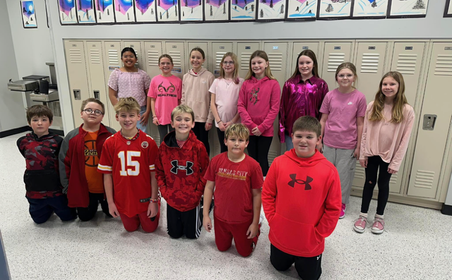 Middle School has dress up days for I love to read month! Yesterday (2/11) was Red vs Pink Day and today (2/12) was Formal Day!  