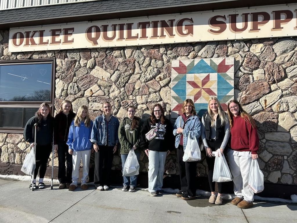 Today Mr.Dahl’s Textile took a field trip to Oklee Quilting store to buy fabric for quilts they are making.