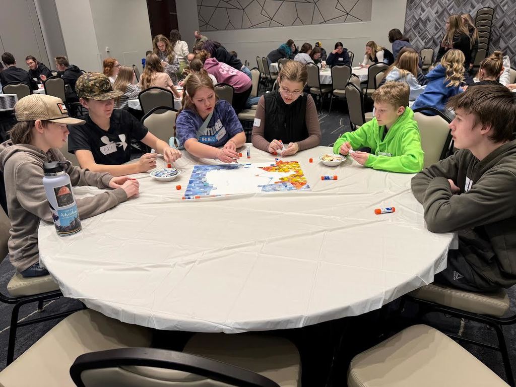 The MCC River Watch team went to the Alerus Center in Grand Forks on Wednesday to present their work for this year. They also attended a career and education fair about natural resources options, participated in a 26 school wide art project, and listened to a keynote speaker about the Lake Winnipeg Basin. And one student won a door prize!
