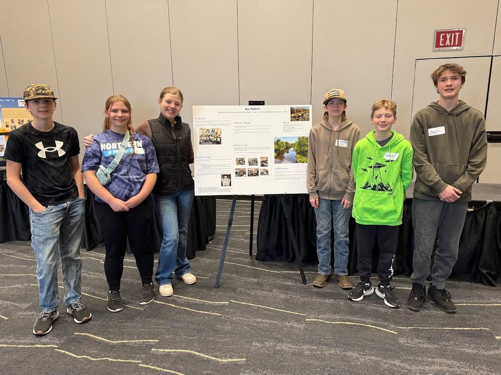 The MCC River Watch team went to the Alerus Center in Grand Forks on Wednesday to present their work for this year. They also attended a career and education fair about natural resources options, participated in a 26 school wide art project, and listened to a keynote speaker about the Lake Winnipeg Basin. And one student won a door prize!