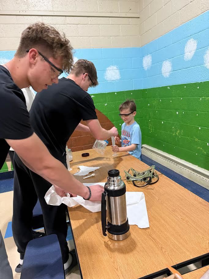 Ms. Melgaard’s CIS Chemistry students went over to Newfolden Elementary and taught the 2nd graders chemistry on Friday, April 24th