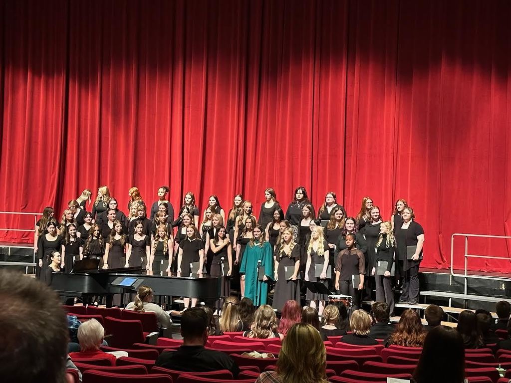 The following students recently auditioned and were selected to participate in the 41st annual UND Honor Band, Choir, and String Festival which was held April 25–26.  The Festival provides an opportunity for talented high school musicians to perform in a select ensemble under the leadership of UND faculty.  They showcased their talents in the final concert on Sunday at the Chester Fritz Auditorium.   Brooke Bjorgaard, Ellie Underdahl, and Jorja Love were chosen for the Treble Honor Choir and  Jaiden Timm and Ayden Senum were selected for the Mixed Honor Choir.