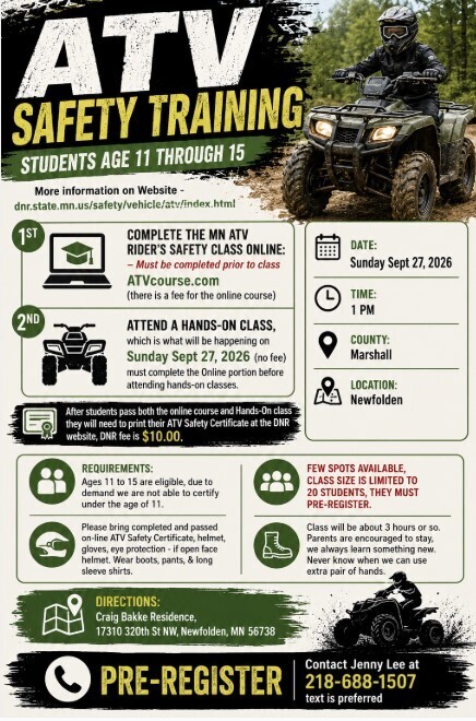 ATV Class coming September 24th
