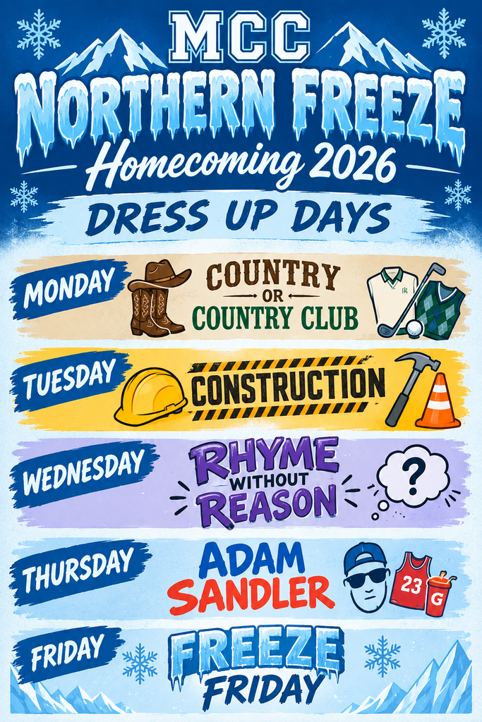 Dress Up Days for Homecoming Week September 14-18th along with activities taking place throughout the week! Coronation will be held on Monday, September 14th starting around 8:50 in the High School Main Gymnasium public is welcome to attend