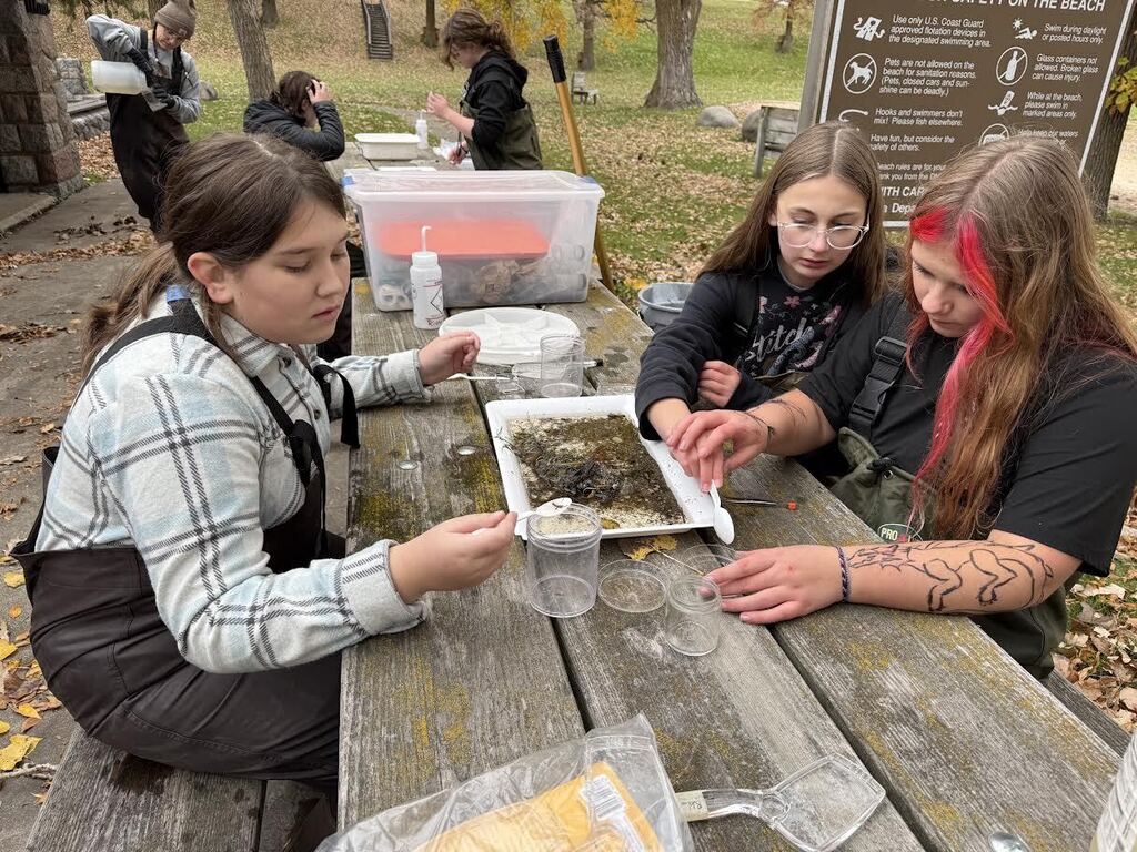 On Wednesday the MCC River Watch team collected and identified macro invertebrates at Old Mill State Park.
