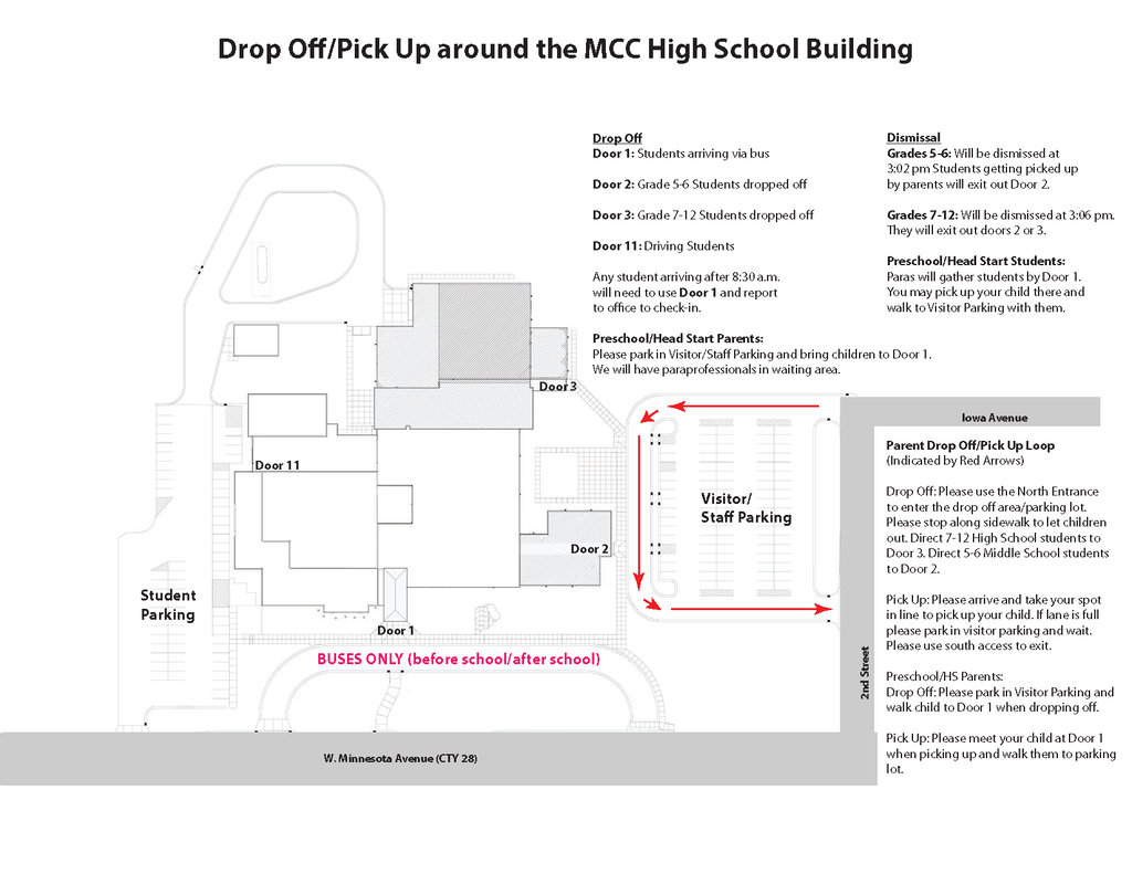 High School Drop off pick up