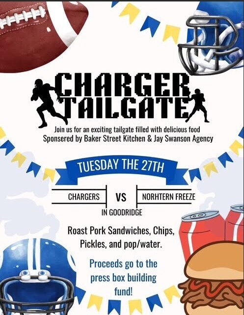 Come out and support your Northern Freeze Football team as they take on the Chargers, Tuesday, October 27th for the Section Quarter Finals! There will be a Tailgate before the game - kick off is  6:00 p.m. in Goodridge 