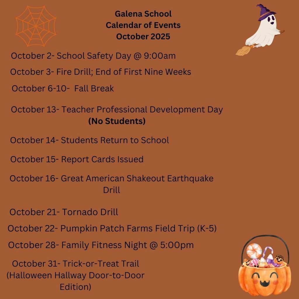 October 2025 Calendar of Events