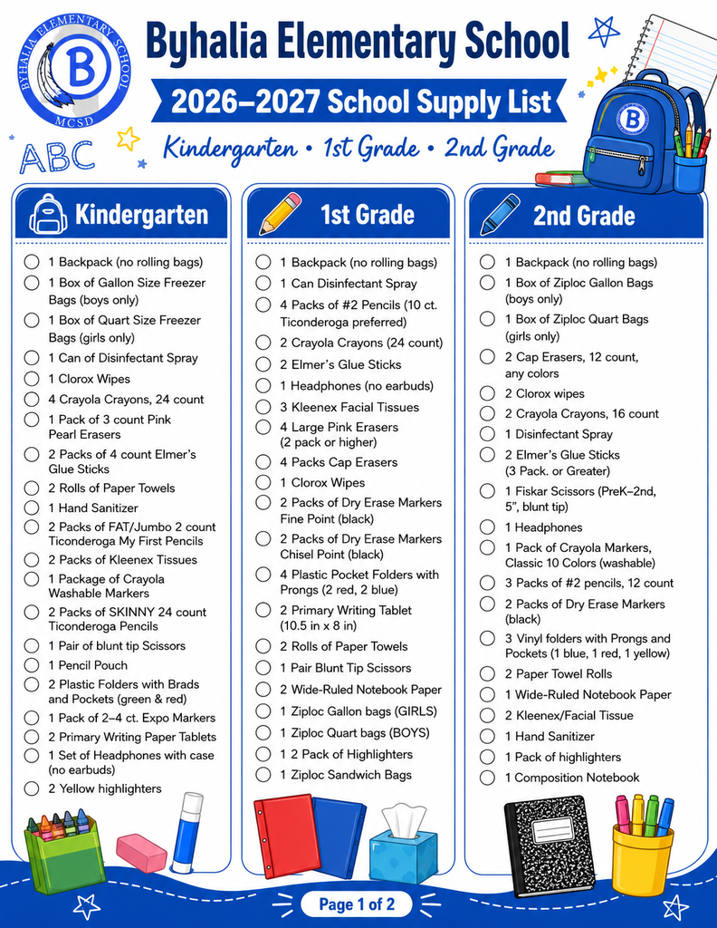 School Supply List 