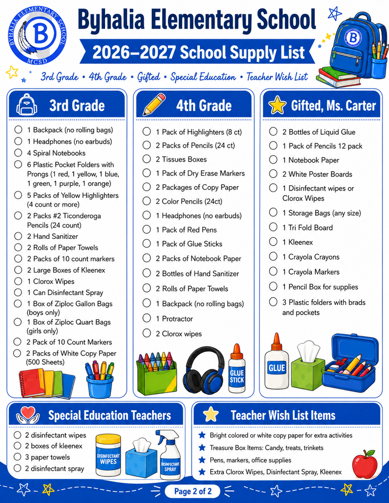 School Supply List 