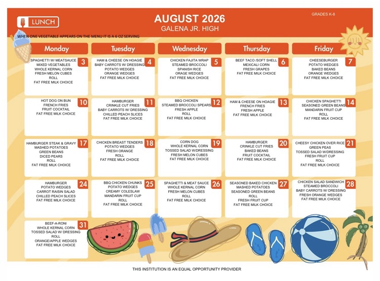 August Menu