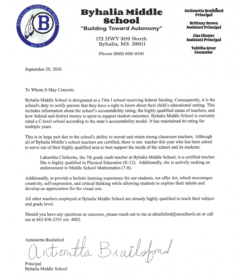 Letter Parents
