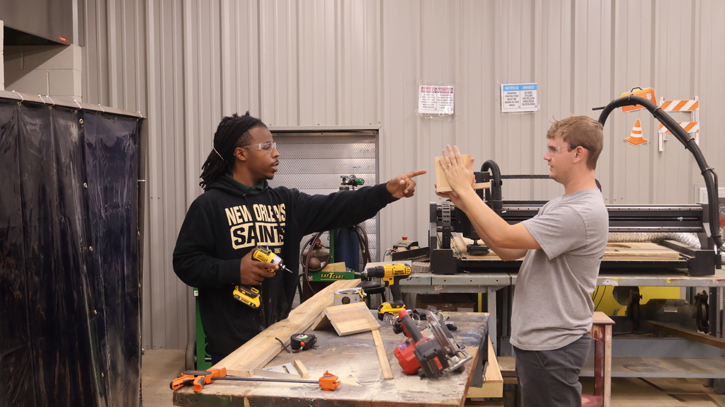 Advanced Manufacturing Student making a bird house
