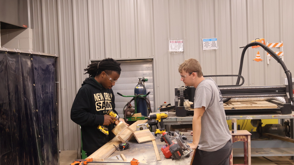 Advanced Manufacturing Student making a bird house