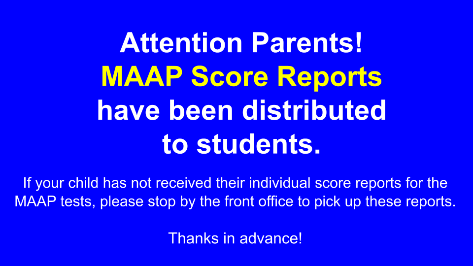 Score Reports Announcement 