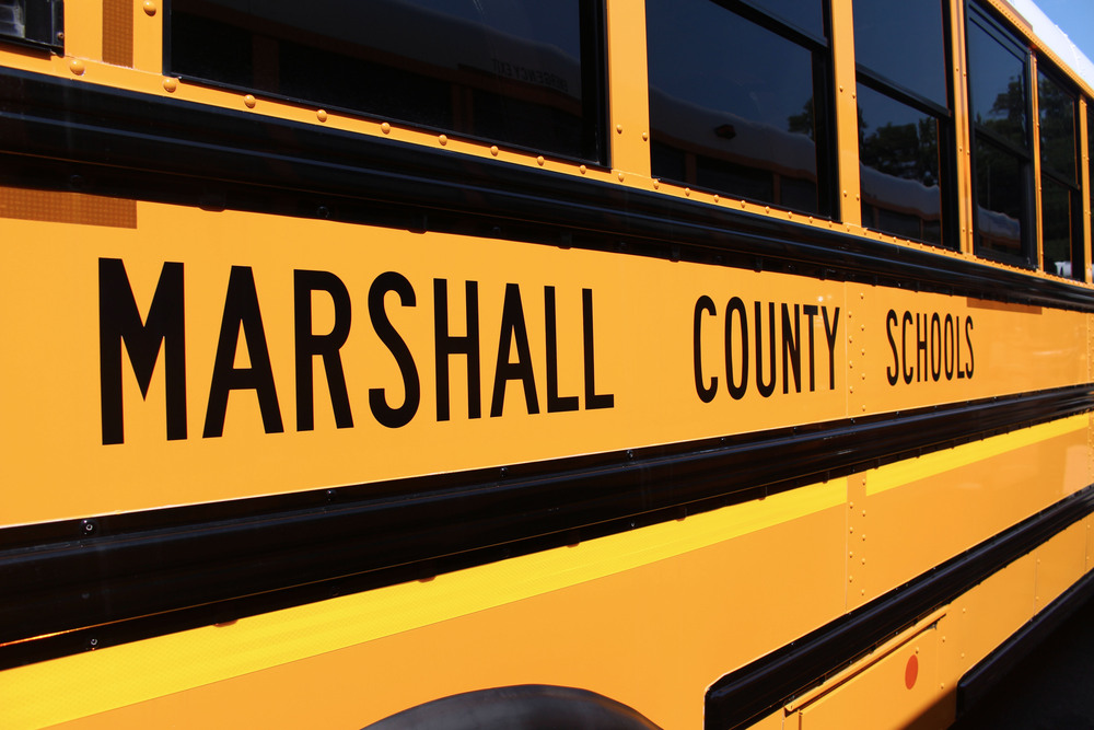 The side of a Marshall County Schools bus