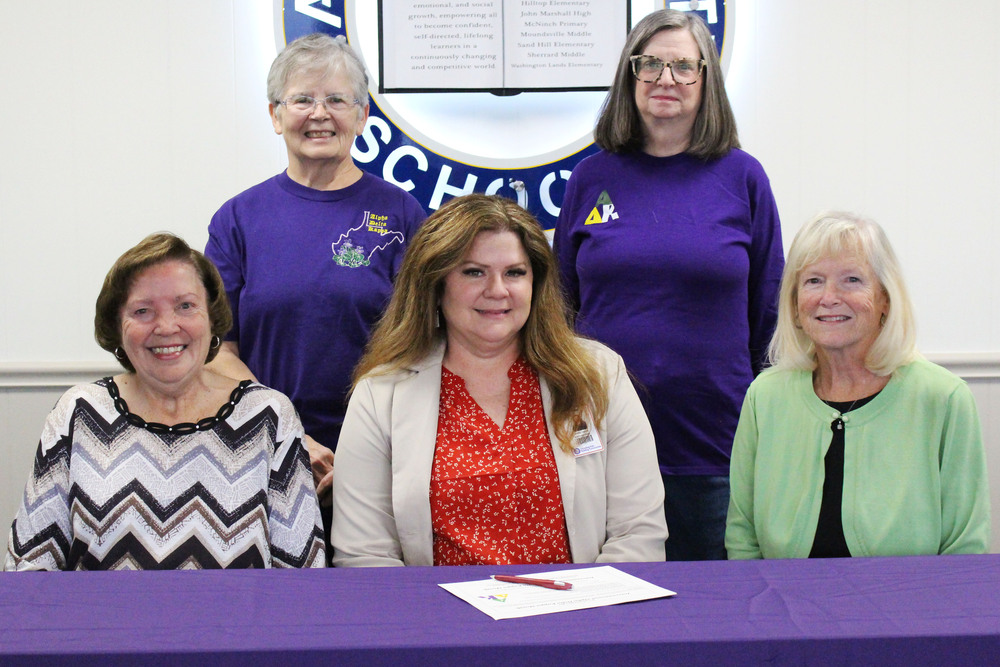 Seated from left: ADK member Judy Lyons, MCS Superintendent Dr. Shelby Haines, and ADK member Kathy Miller. Standing from left: ADK Co-Presidents Gemma Twaddle and Jennifer Lipinski.