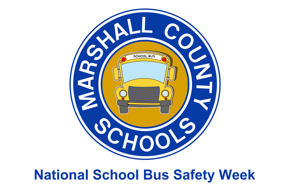 Marshall County Schools blue logo with a school bus in the middle of the circle.