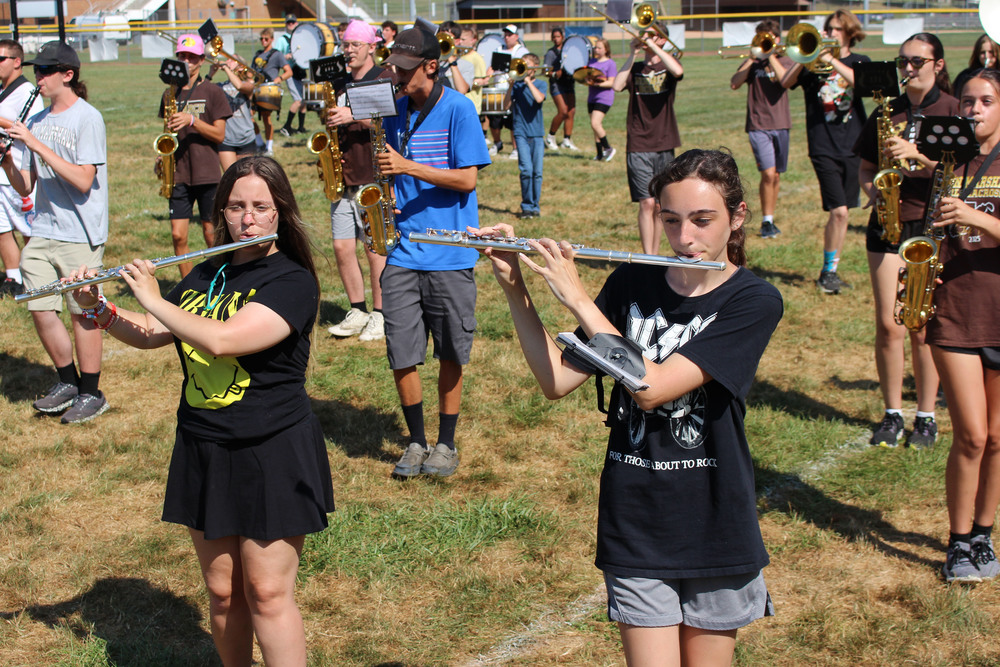 The Marching Monarchs on the practice field. 