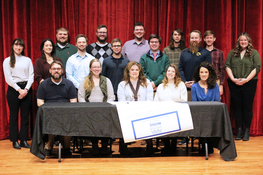 The Marshall County Schools Music educators are pictured with Dr. Haines.