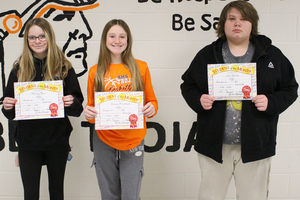 Pictured from left: Melody Blum, Brielle McClelland and Levi Johnson