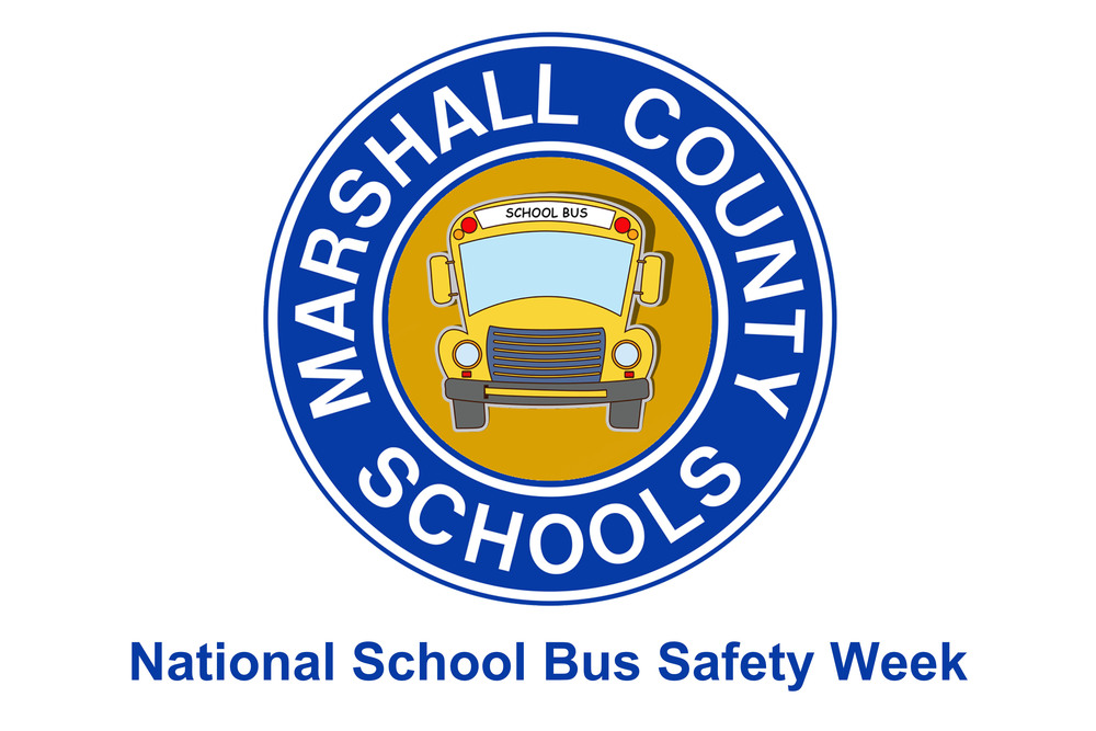 Marshall County Schools blue logo with a school bus in the middle of the circle.