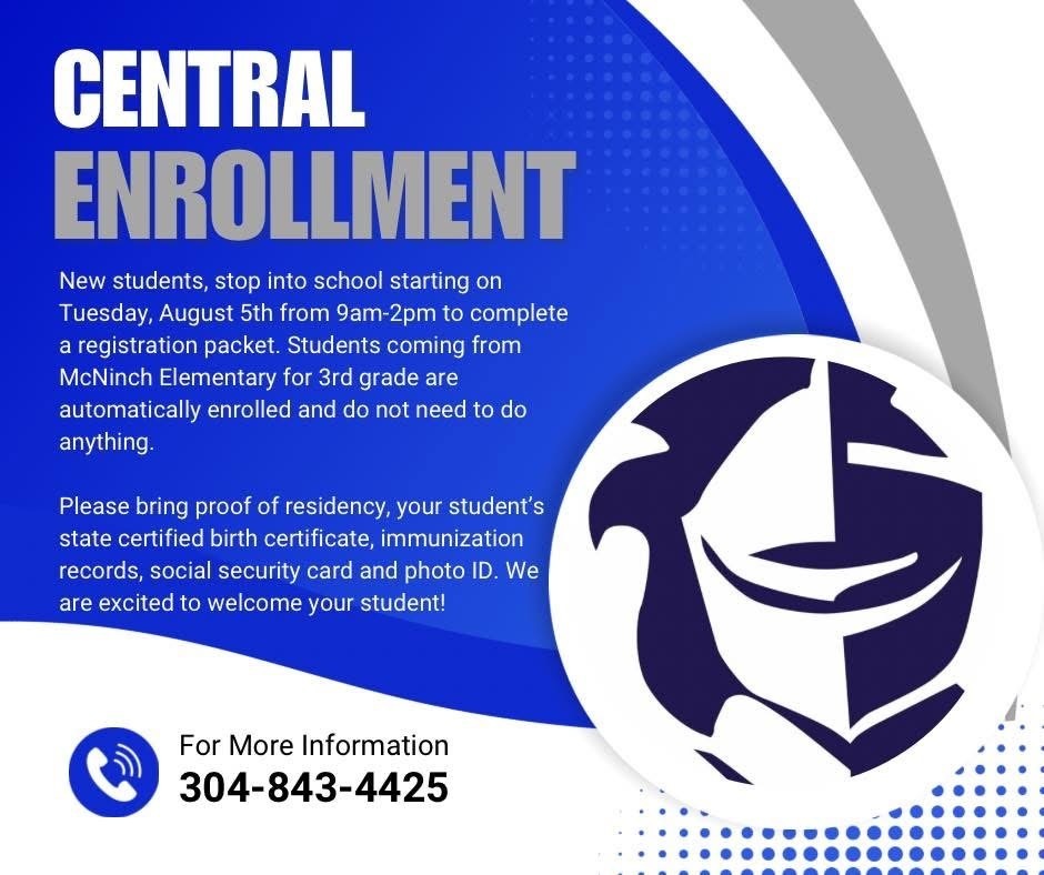 Central Elementary is Open for Enrollment on Tuesday, August 5th. Bring proof of residency, your students' state certified birth certificate, immunization records, social security card and photo ID. We are excited to welcome you and your student!