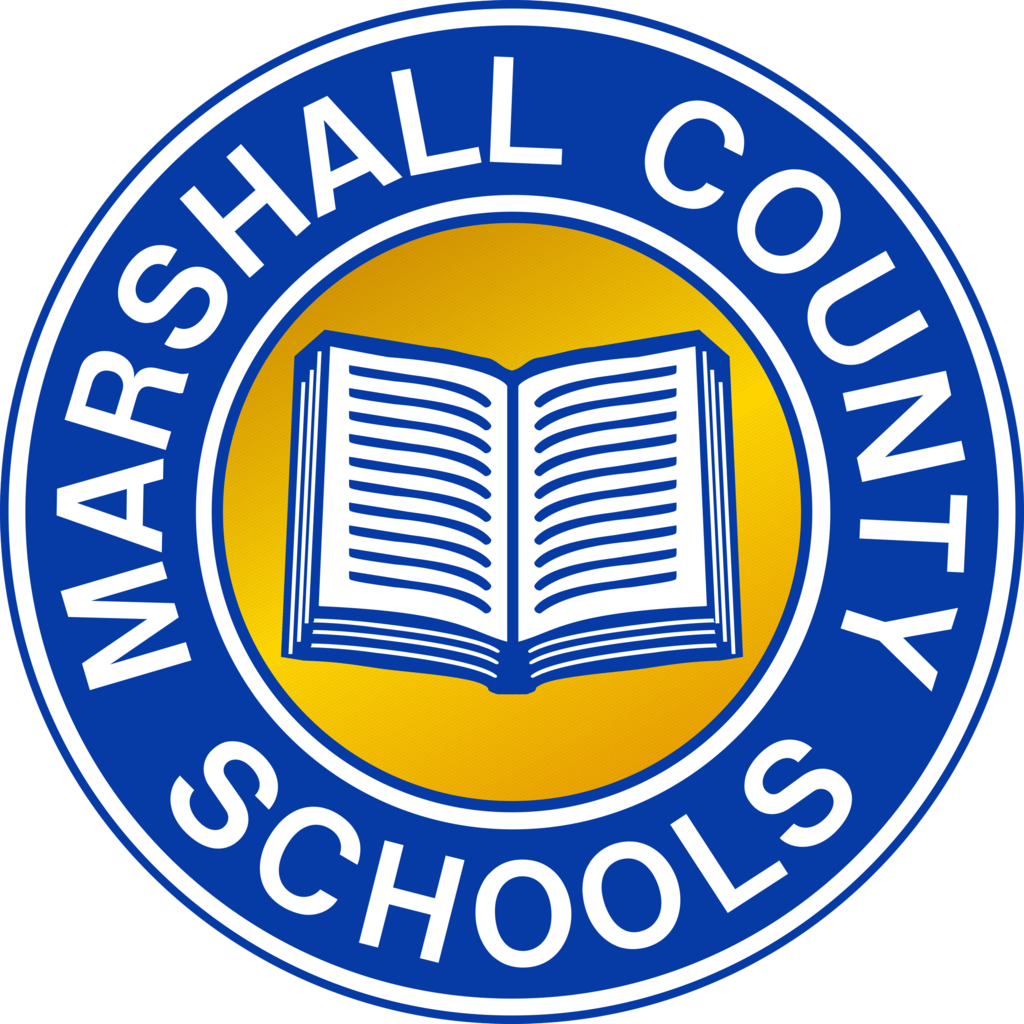 Logo with a picture of an open book encircled by the words Marshall County Schools.