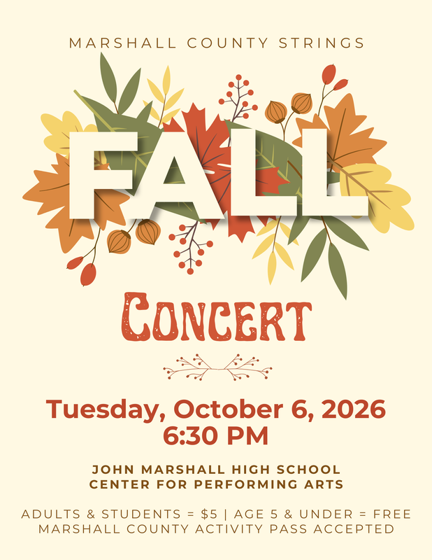 Marshall County Strings Fall Concert  flyer