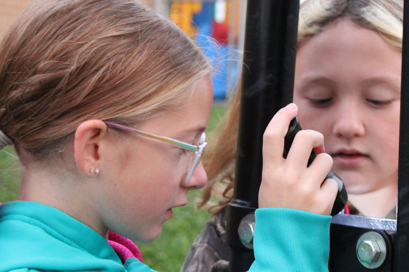 Glen Dale Elementary  students search for spiders.